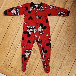 Disney Red Mickey Mouse Footed Pajama Size 4T